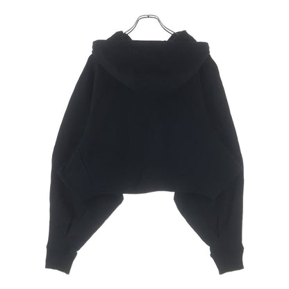 Loewe Anagram Logo Leather Patch Cropped Pullover Sweatshirt Hoodie Black — view 2