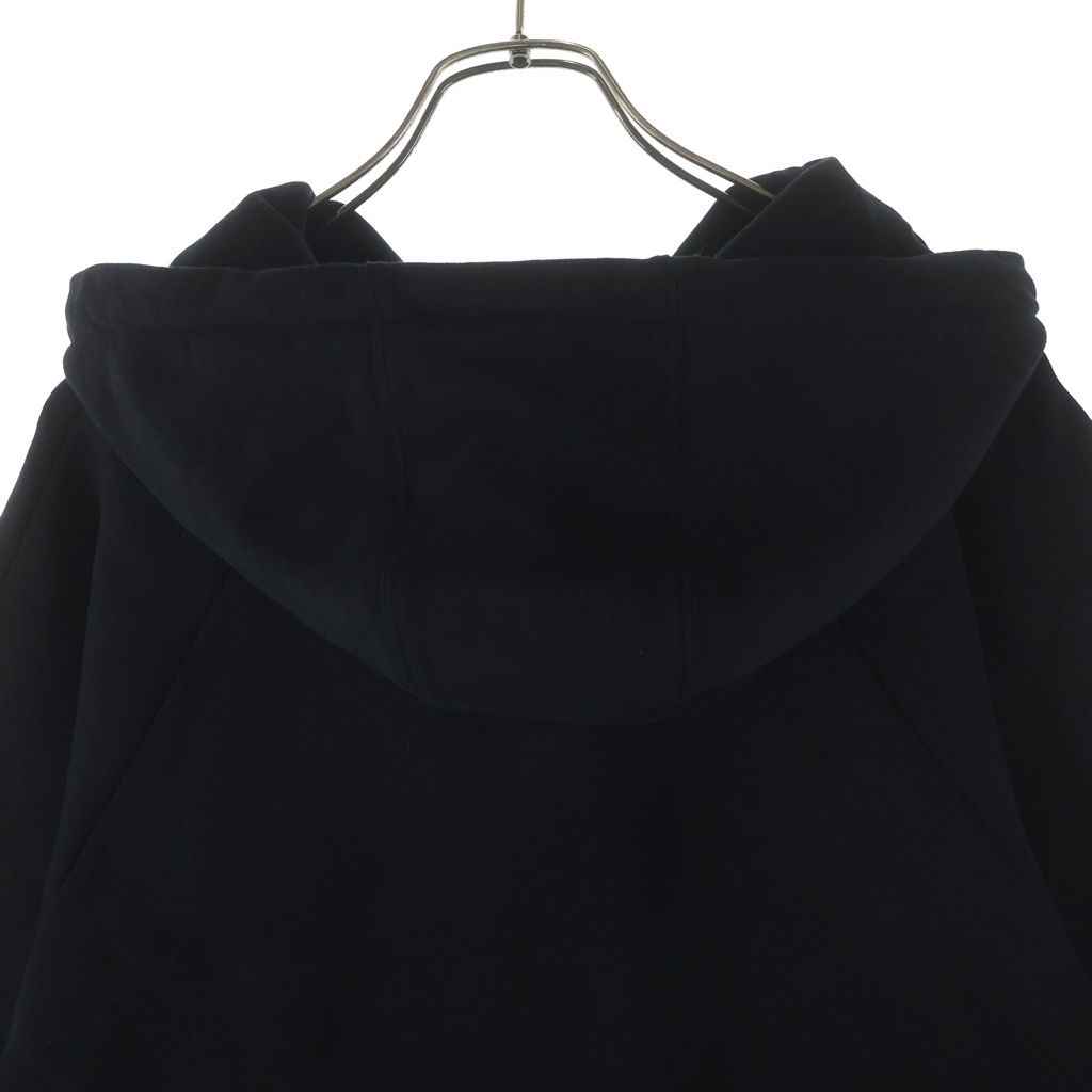 Loewe Anagram Logo Leather Patch Cropped Pullover Sweatshirt Hoodie Black — view 4
