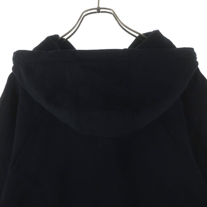 Loewe Anagram Logo Leather Patch Cropped Pullover Sweatshirt Hoodie Black — view 4