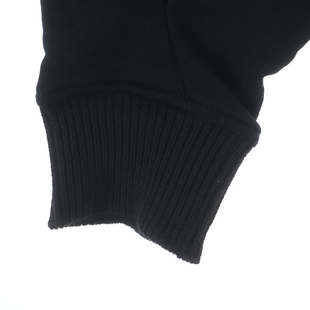 Loewe Anagram Logo Leather Patch Cropped Pullover Sweatshirt Hoodie Black — view 6