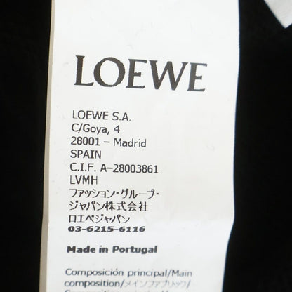 Loewe Anagram Logo Leather Patch Cropped Pullover Sweatshirt Hoodie Black — view 8