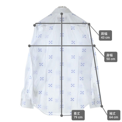 Louis Vuitton Check All Over Pattern LV Logo Embroidery Long Sleeve Shirt White — view 9