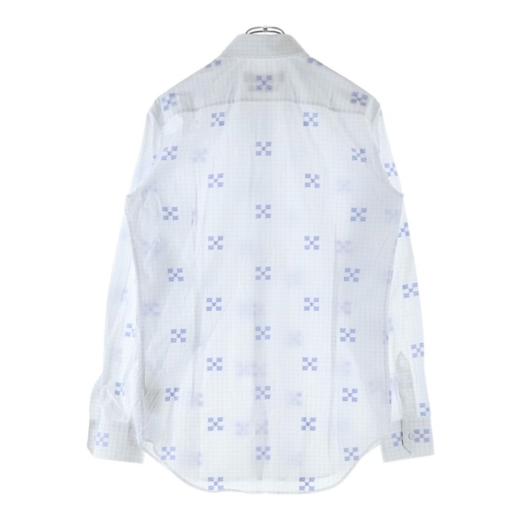 Louis Vuitton Check All Over Pattern LV Logo Embroidery Long Sleeve Shirt White — view 2