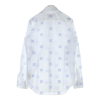 Louis Vuitton Check All Over Pattern LV Logo Embroidery Long Sleeve Shirt White — view 2