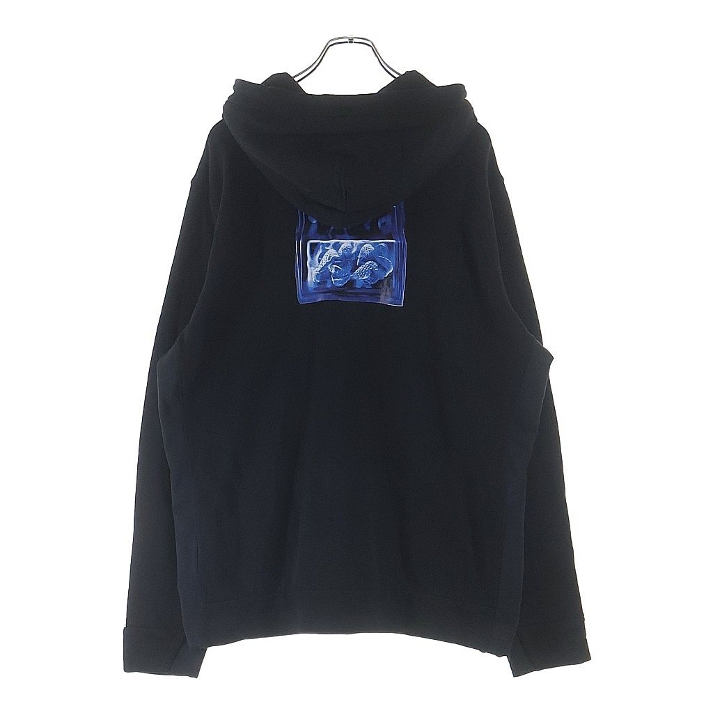 Moncler Rubber Patch Logo Side Cut Replacement Zip Up Sweatshirt Hoodie Black — view 2
