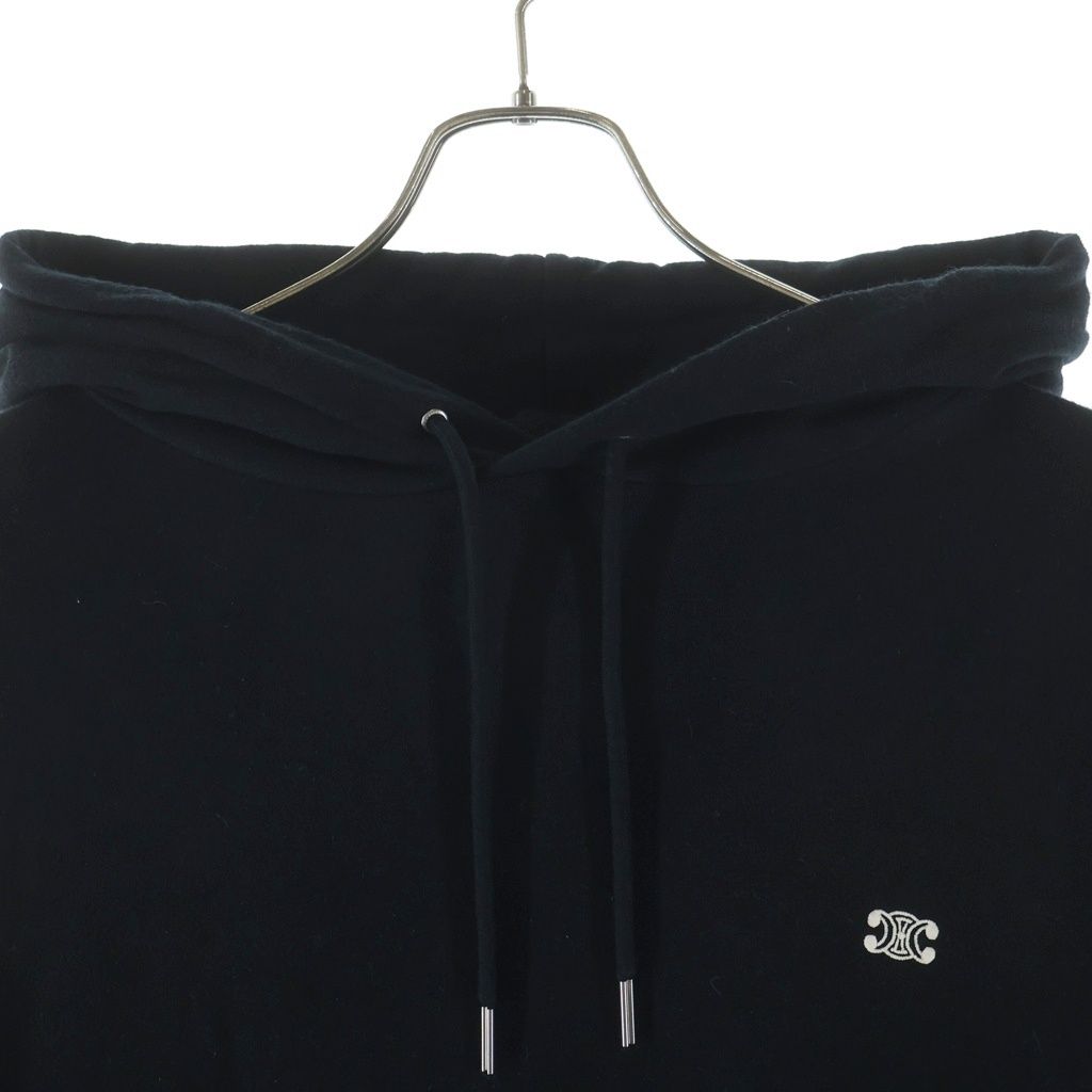 Celine Triomphe Hoodie Trio Cashmere Blend Pullover Sweatshirt Black — view 3