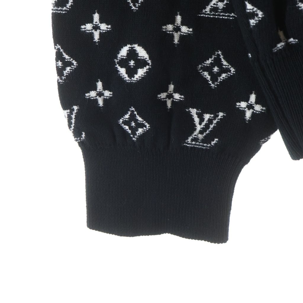 Louis Vuitton Monogram Gradient Knit Hoodie Pullover Black — view 5
