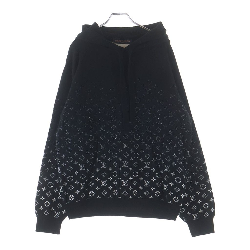 Louis Vuitton Monogram Gradient Knit Hoodie Pullover Black