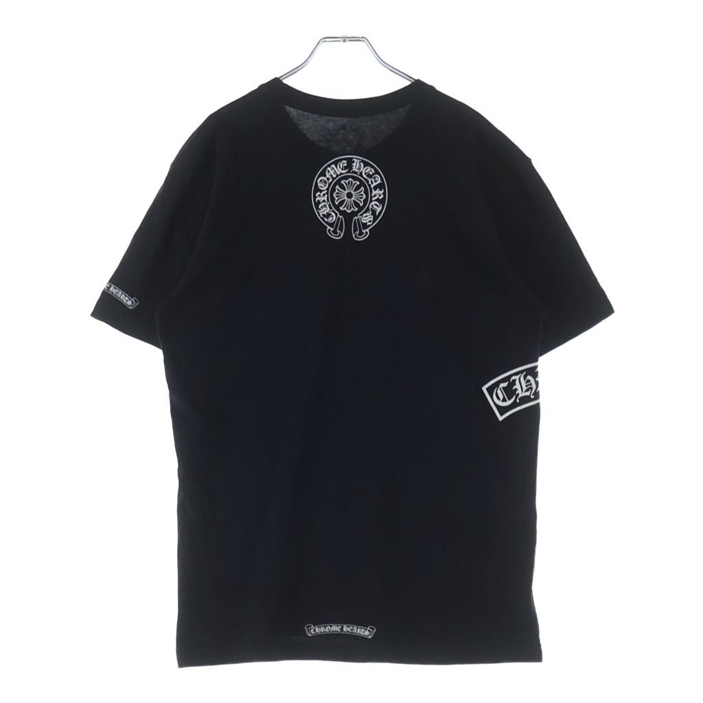 Chrome Hearts CH T-Shirt Side T Scroll Chest Pocket Short Sleeve Print Black — view 2