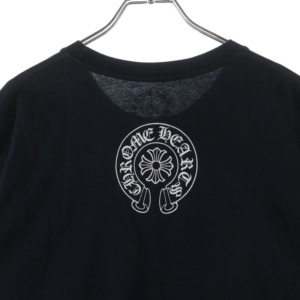 Chrome Hearts CH T-Shirt Side T Scroll Chest Pocket Short Sleeve Print Black — view 4
