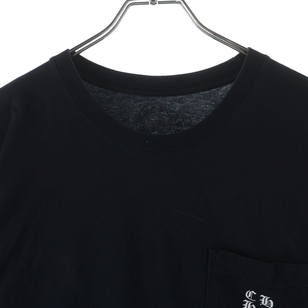 Chrome Hearts CH T-Shirt Side T Scroll Chest Pocket Short Sleeve Print Black — view 3