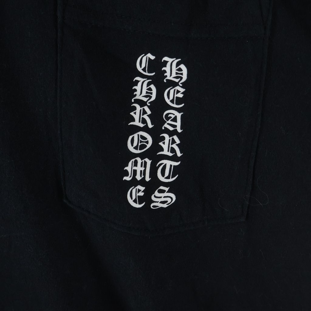 Chrome Hearts CH T-Shirt Side T Scroll Chest Pocket Short Sleeve Print Black — view 5