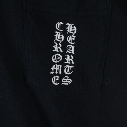 Chrome Hearts CH T-Shirt Side T Scroll Chest Pocket Short Sleeve Print Black — view 5