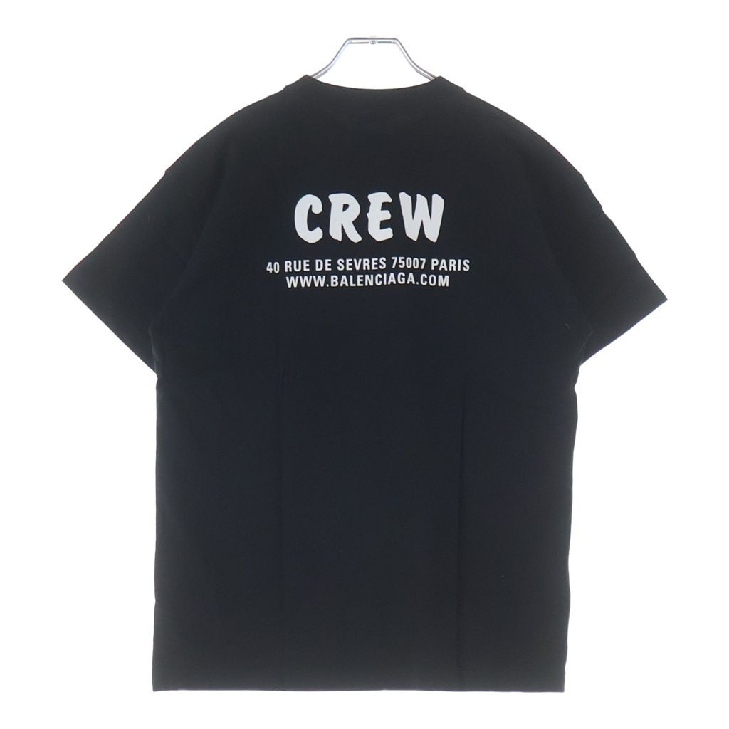 Balenciaga Crew Print Neck Short Sleeve T-Shirt Black — view 2