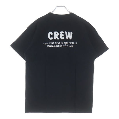 Balenciaga Crew Print Neck Short Sleeve T-Shirt Black — view 2