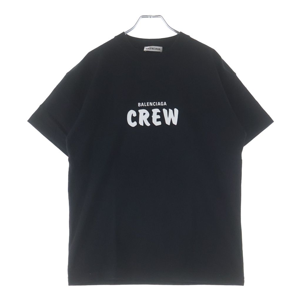 Balenciaga Crew Print Neck Short Sleeve T-Shirt Black