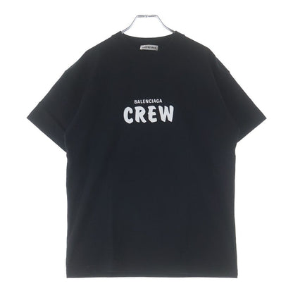 Balenciaga Crew Print Neck Short Sleeve T-Shirt Black