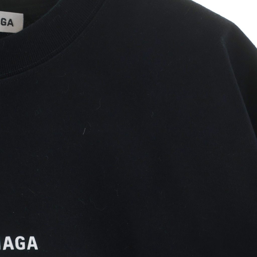 Balenciaga Crew Print Neck Short Sleeve T-Shirt Black — view 4