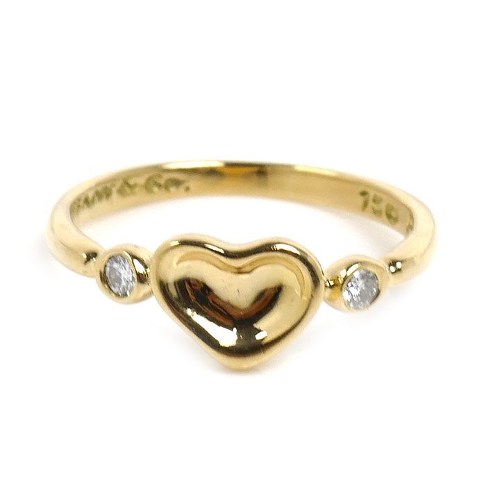 Tiffany & Co 18k Yellow Gold Full Heart Ring Diamond — view 3