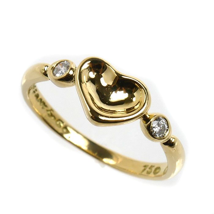 Tiffany & Co 18k Yellow Gold Full Heart Ring Diamond