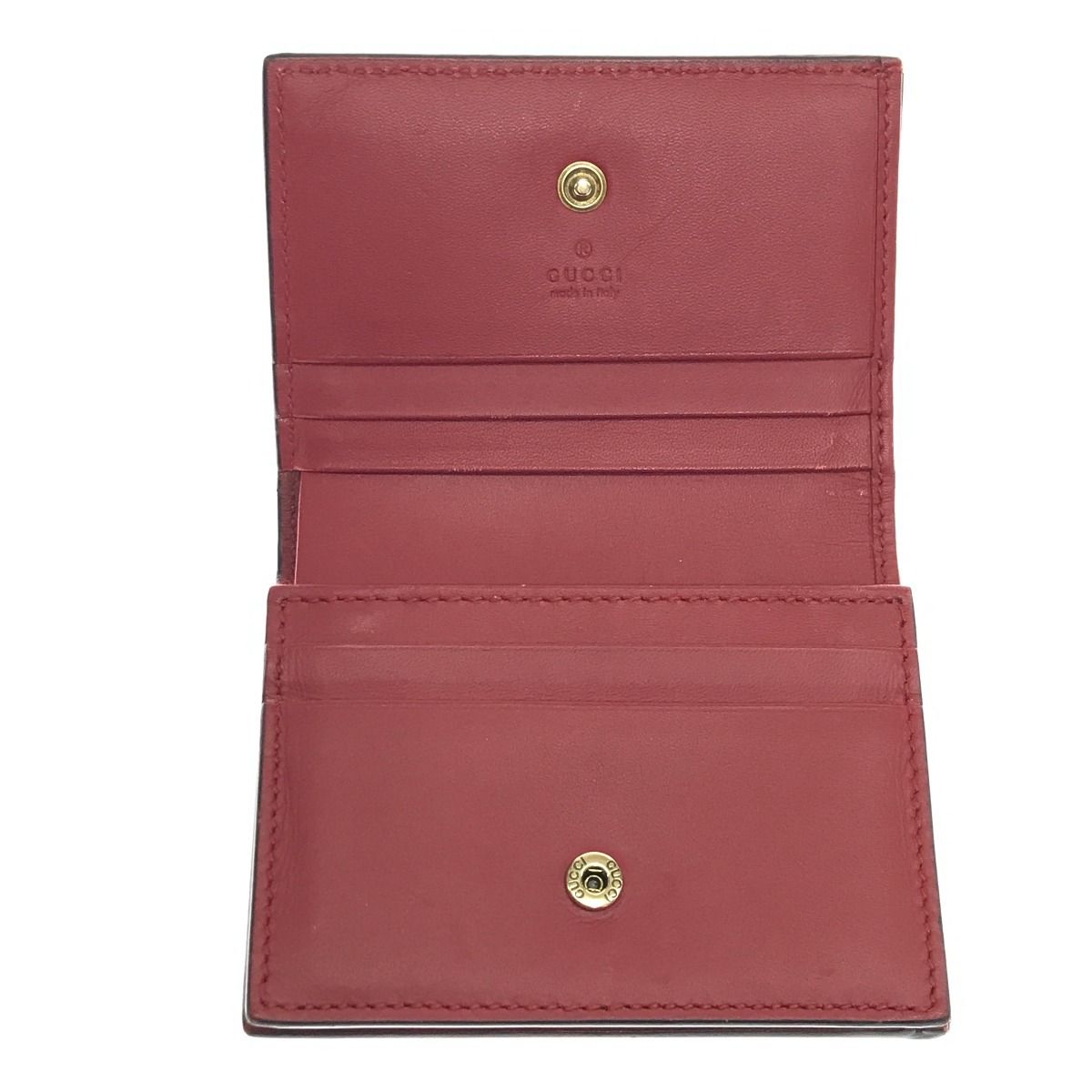 Gucci Bifold Wallet GG Supreme Cherry Mini 2 Stones Brown — view 7