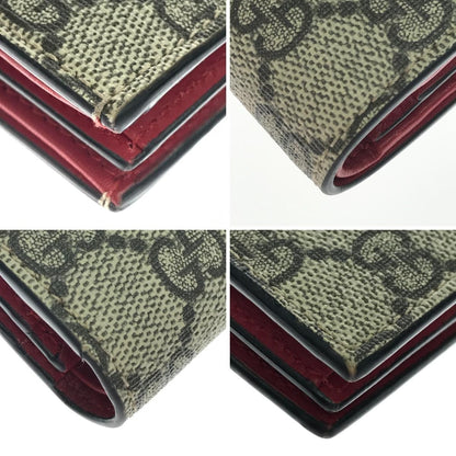Gucci Bifold Wallet GG Supreme Cherry Mini 2 Stones Brown — view 6
