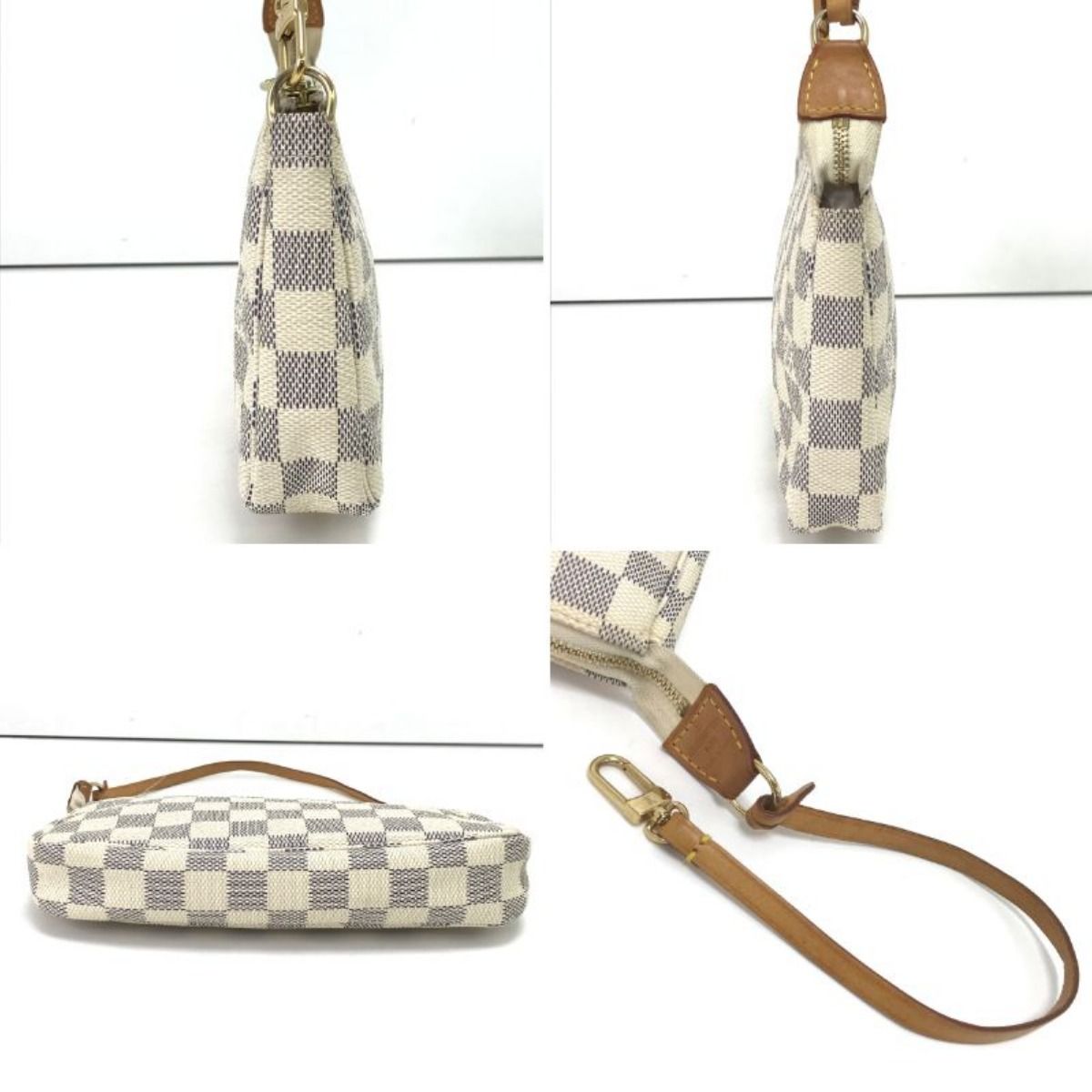 Louis Vuitton Handbag Damier Azur Pochette White — view 4