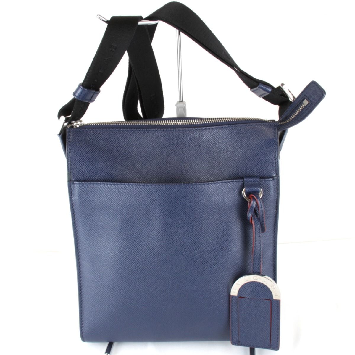 Bvlgari Shoulder Bag Leather Blue