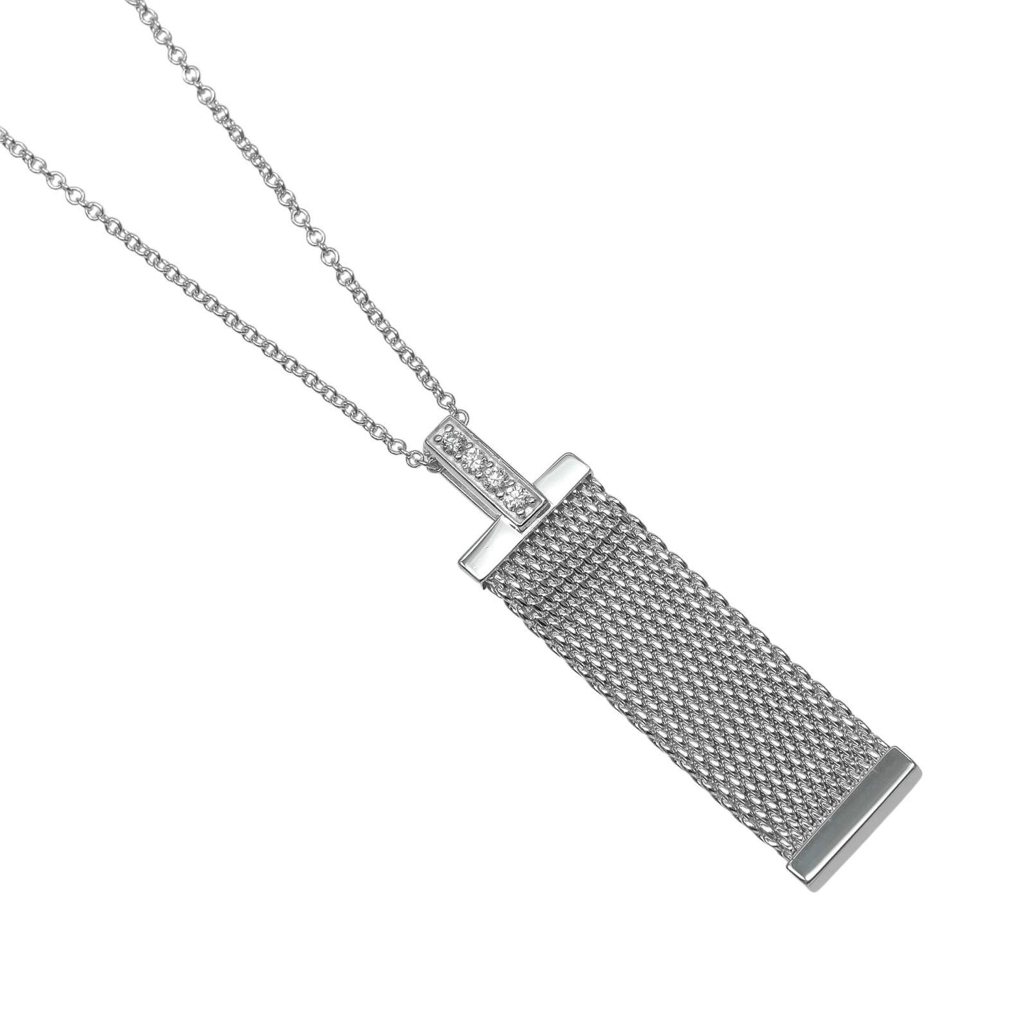 Tiffany & Co Somerset 925 Sterling Silver Diamond Necklace