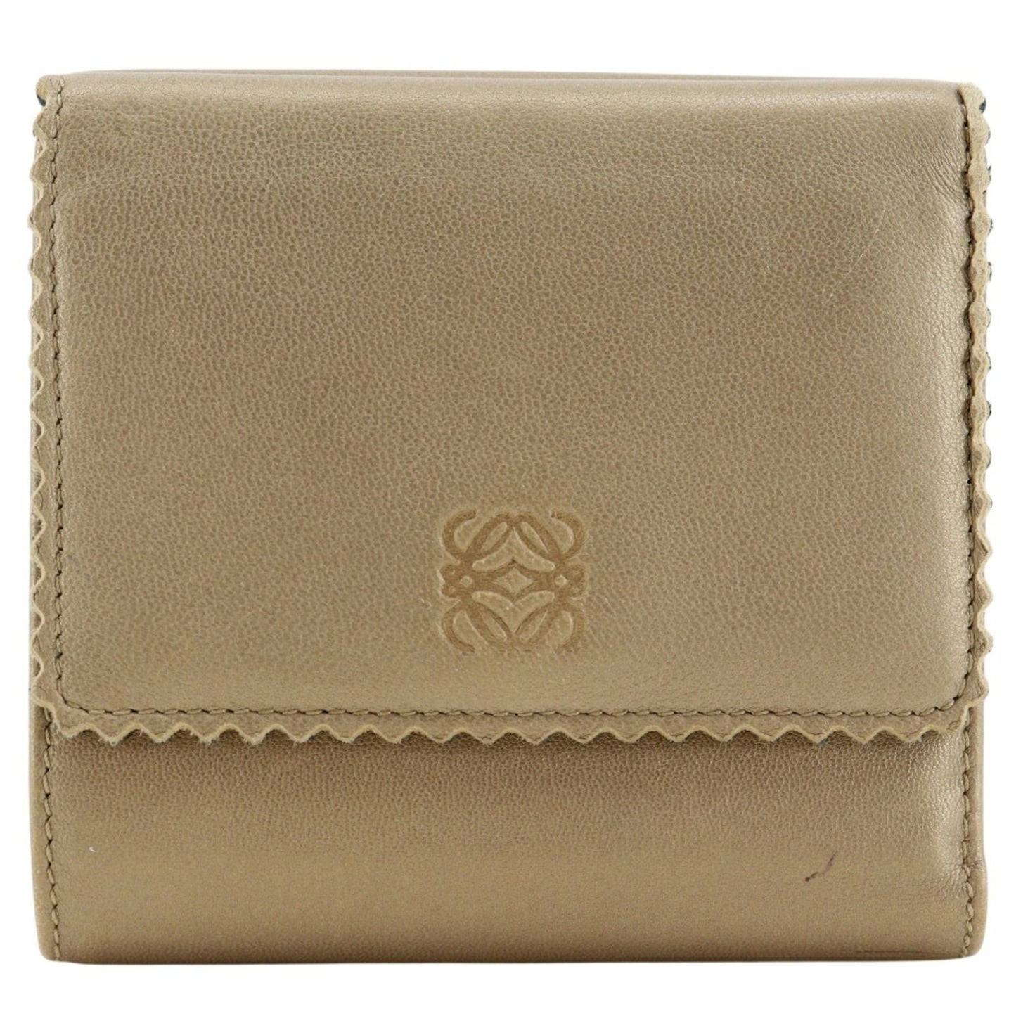 Loewe Anagram Leather Gold Bifold Wallet