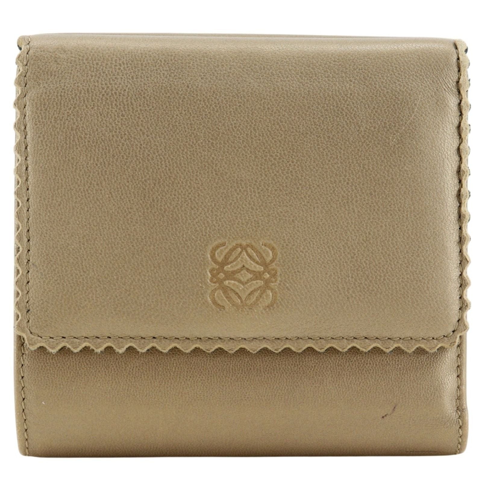 Loewe Anagram Leather Gold Bifold Wallet
