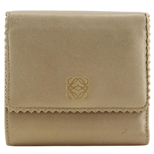 Loewe Anagram Leather Gold Bifold Wallet
