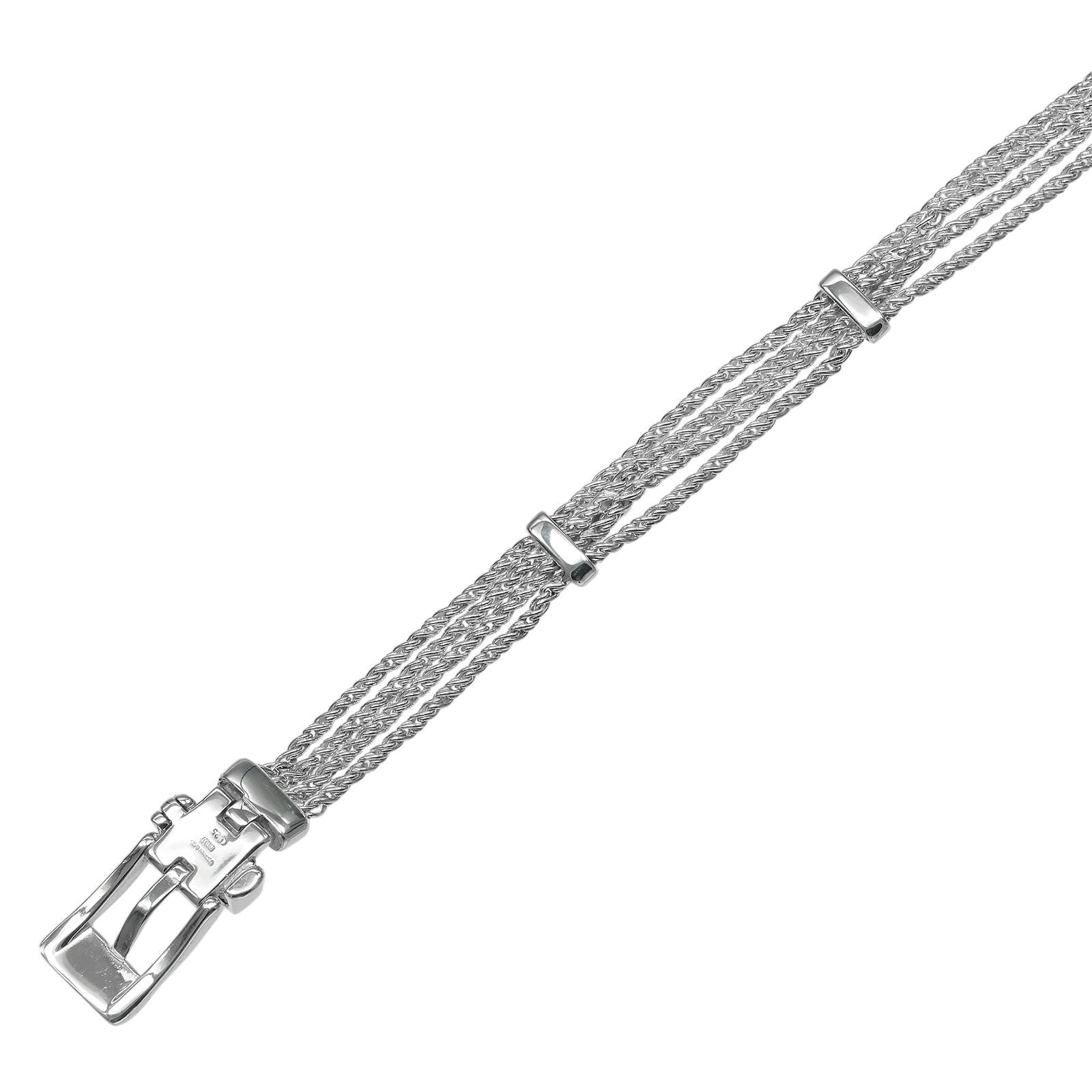 Tiffany & Co T Rope Buckle Motif 925 Sterling Silver Bracelet — view 8