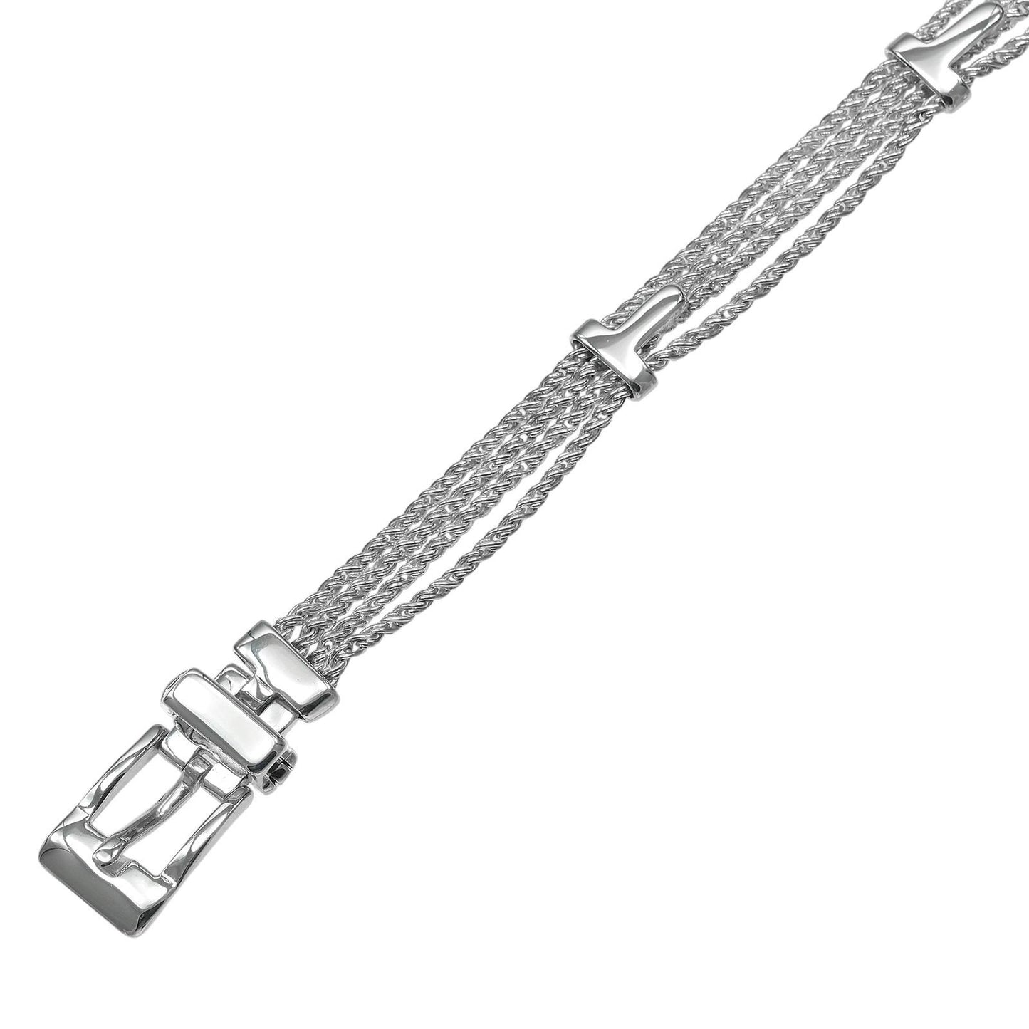 Tiffany & Co T Rope Buckle Motif 925 Sterling Silver Bracelet — view 5