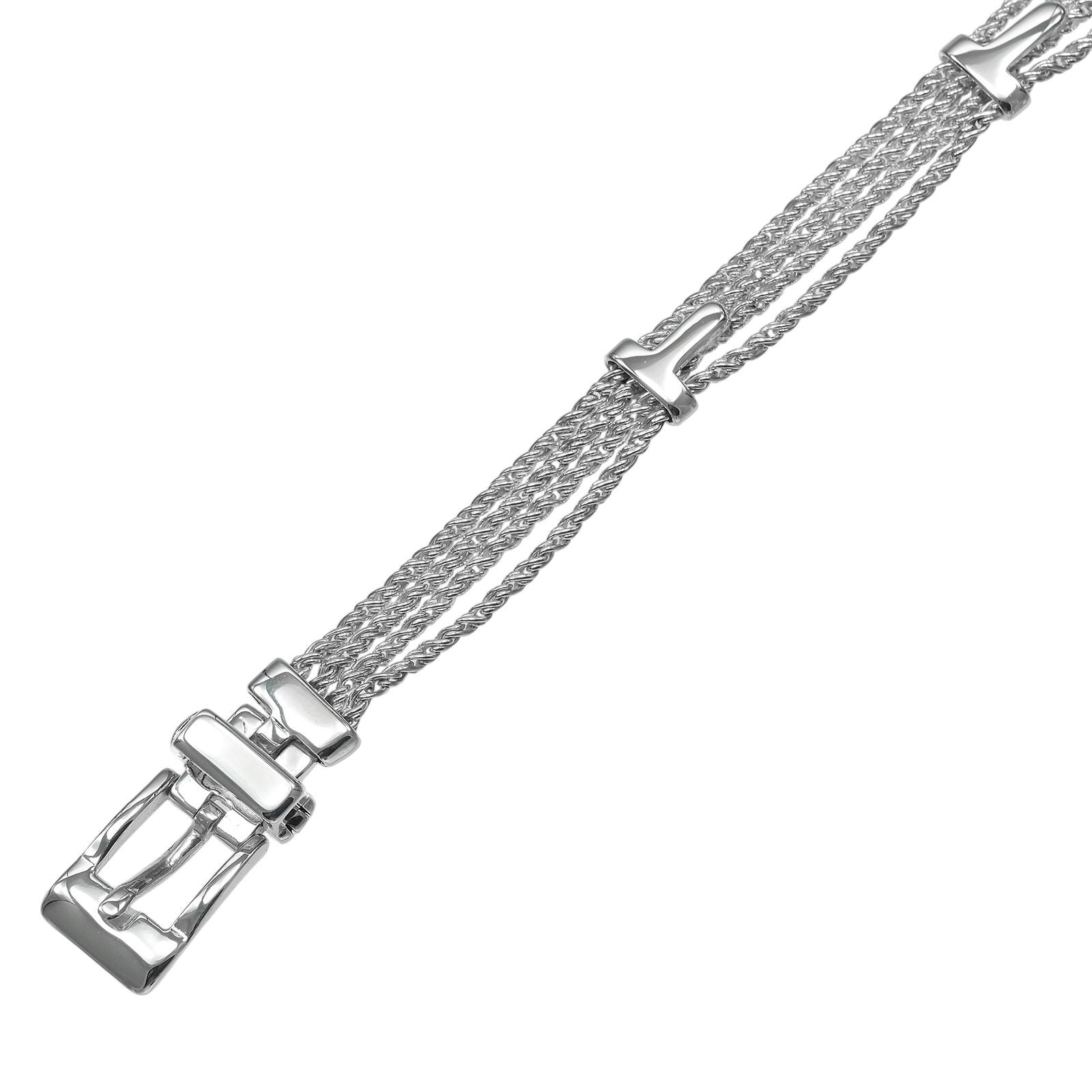 Tiffany & Co T Rope Buckle Motif 925 Sterling Silver Bracelet — view 5