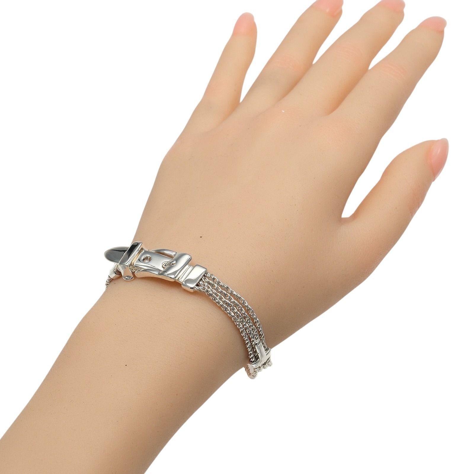 Tiffany & Co T Rope Buckle Motif 925 Sterling Silver Bracelet — view 2