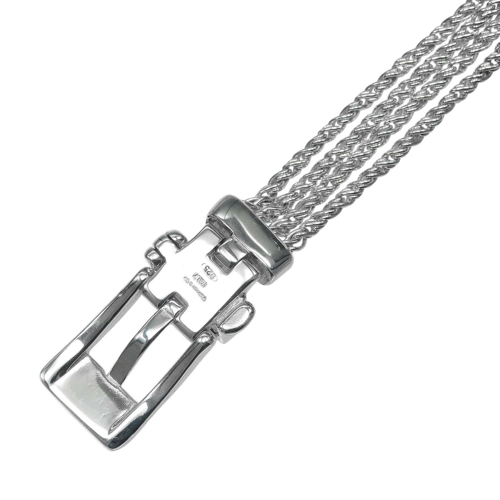 Tiffany & Co T Rope Buckle Motif 925 Sterling Silver Bracelet — view 4