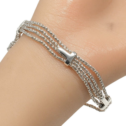 Tiffany & Co T Rope Buckle Motif 925 Sterling Silver Bracelet — view 3
