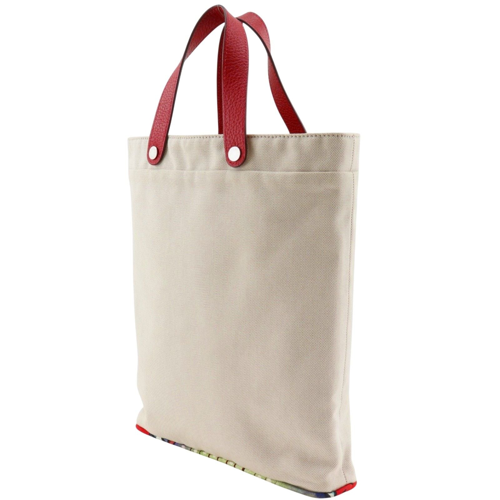 Hermes Petite Ash Tote Toile Ash Silk Beige Handbag — view 2