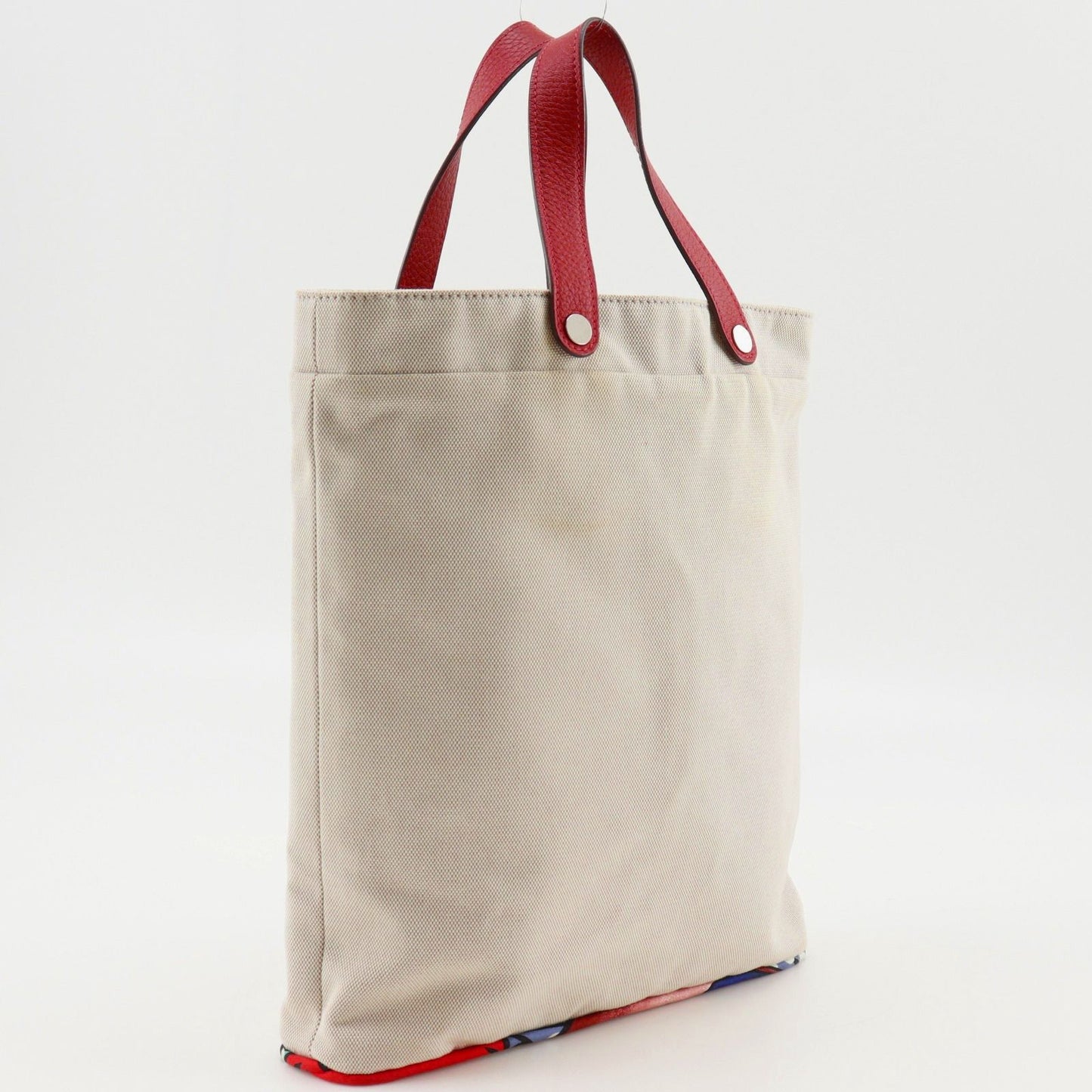 Hermes Petite Ash Tote Toile Ash Silk Beige Handbag — view 3