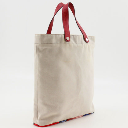 Hermes Petite Ash Tote Toile Ash Silk Beige Handbag — view 3