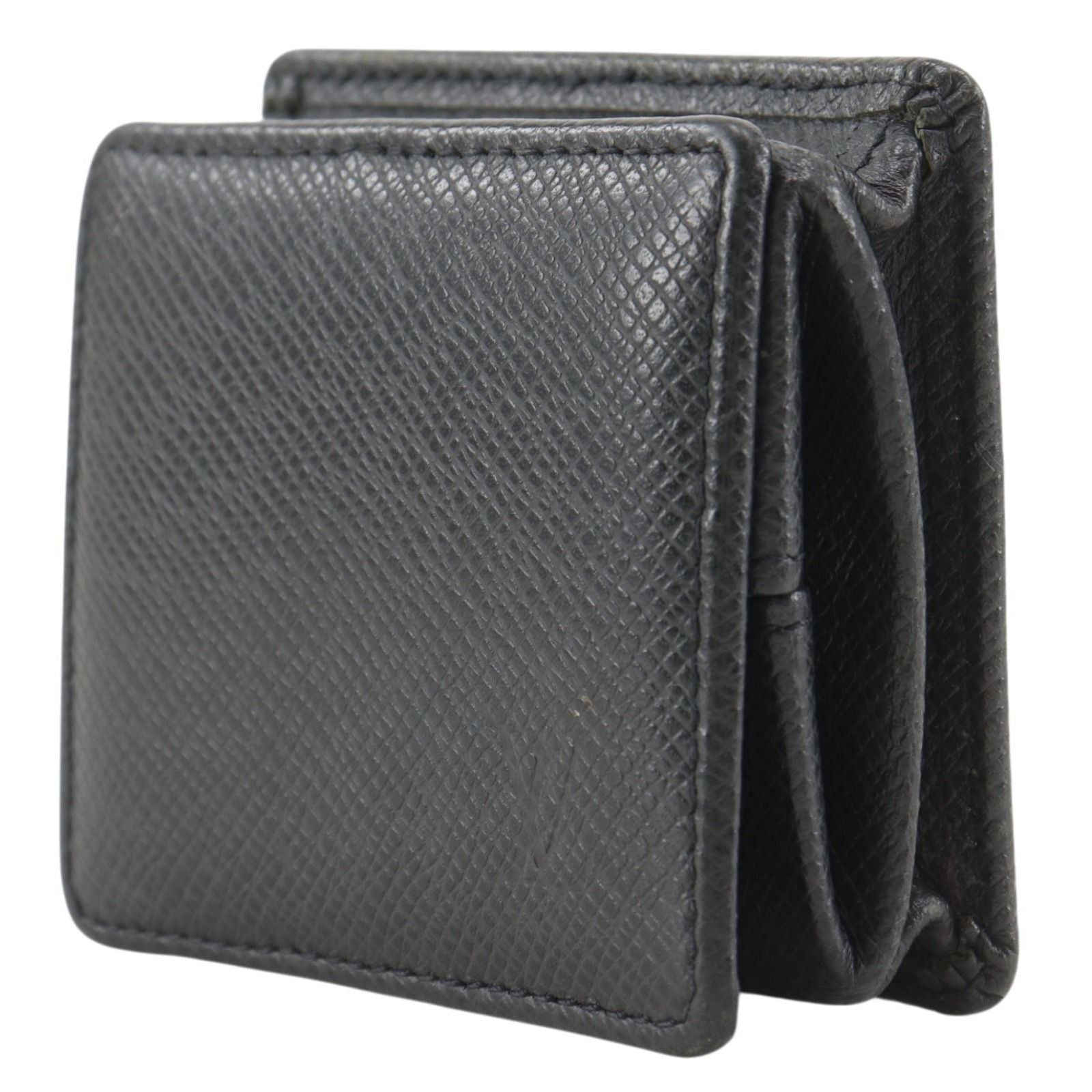 Louis Vuitton Porte Monet Boite Taiga Ardoise Black Coin Case — view 2