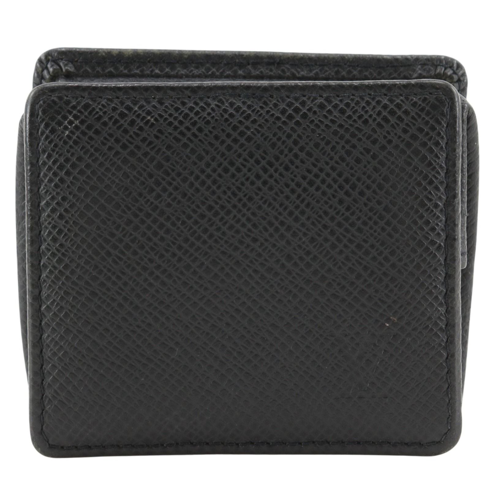 Louis Vuitton Porte Monet Boite Taiga Ardoise Black Coin Case