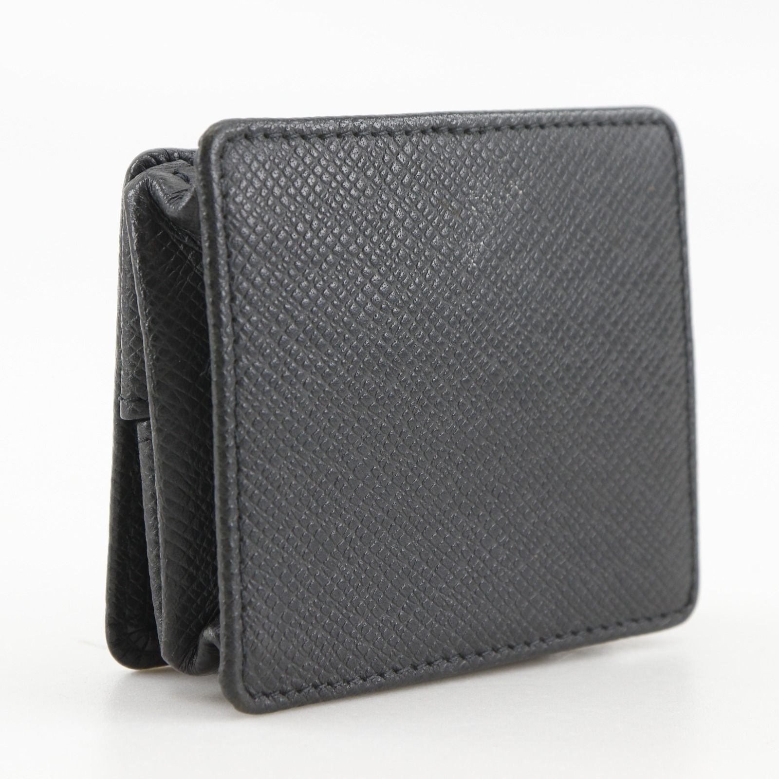 Louis Vuitton Porte Monet Boite Taiga Ardoise Black Coin Case — view 3