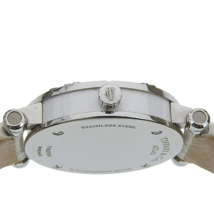 Tiffany & Co Atlas Stainless Steel Leather Silver Kuo Analog Display White Dial — view 8