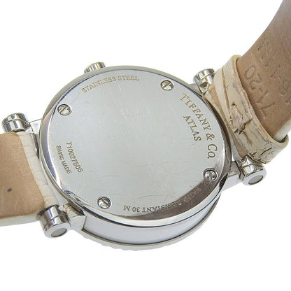 Tiffany & Co Atlas Stainless Steel Leather Silver Kuo Analog Display White Dial — view 6