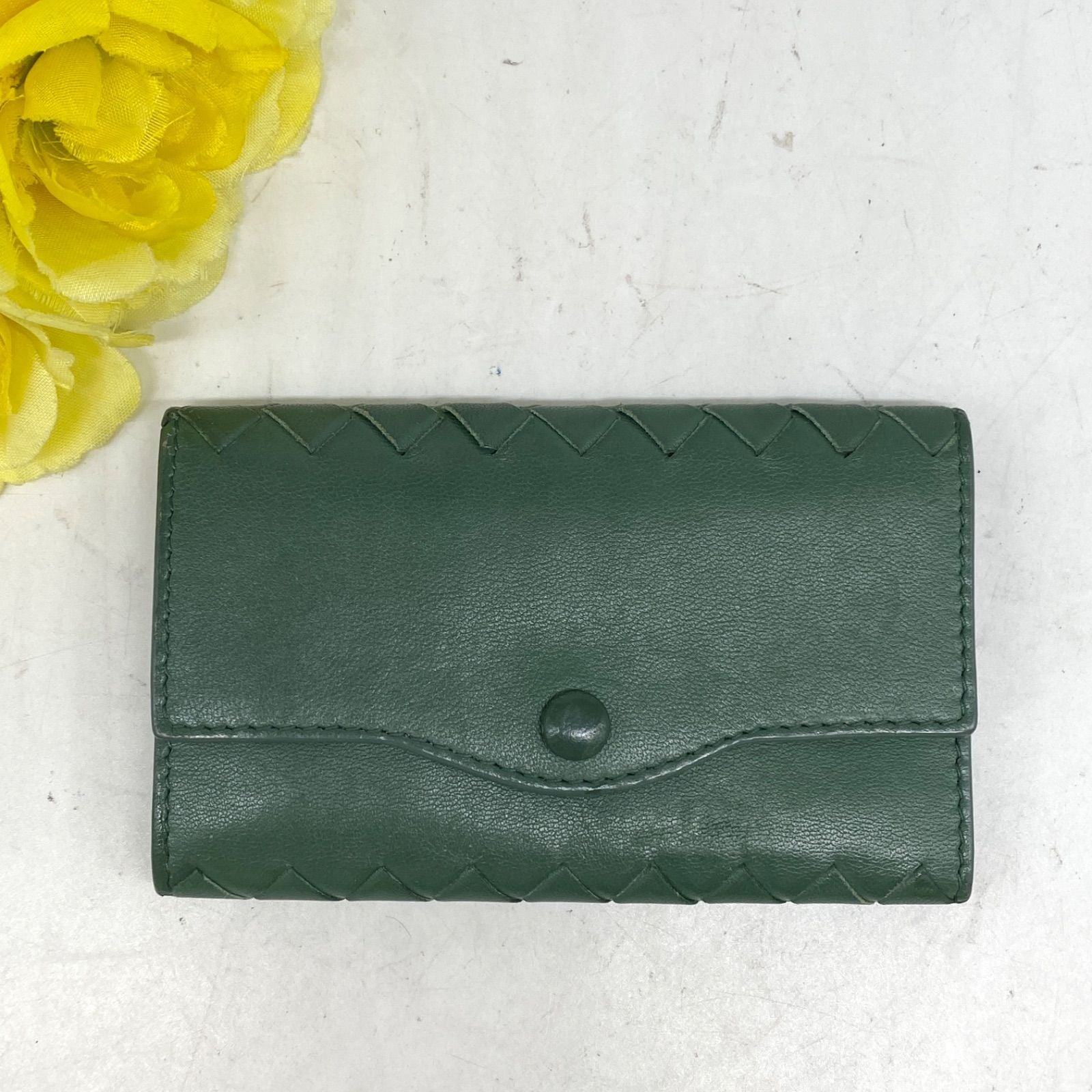 Bottega Veneta Key Case Key 6 Intre Green Key Holder — view 2