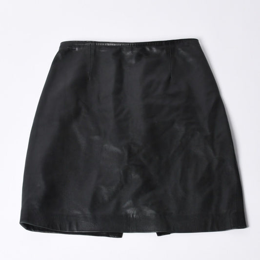 Chrome Hearts Half Dagger Zip Leather Skirt 26 Black 925 Sterling Silver