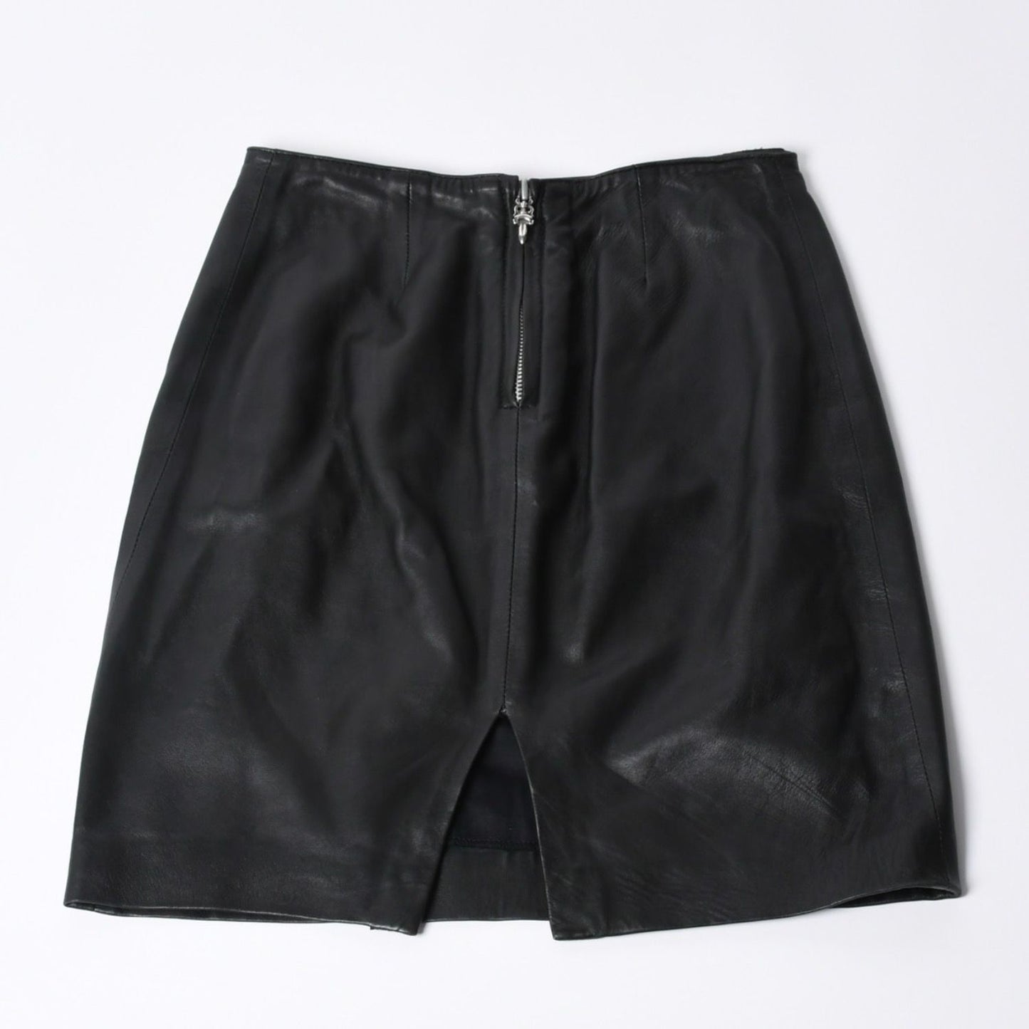 Chrome Hearts Half Dagger Zip Leather Skirt 26 Black 925 Sterling Silver — view 2