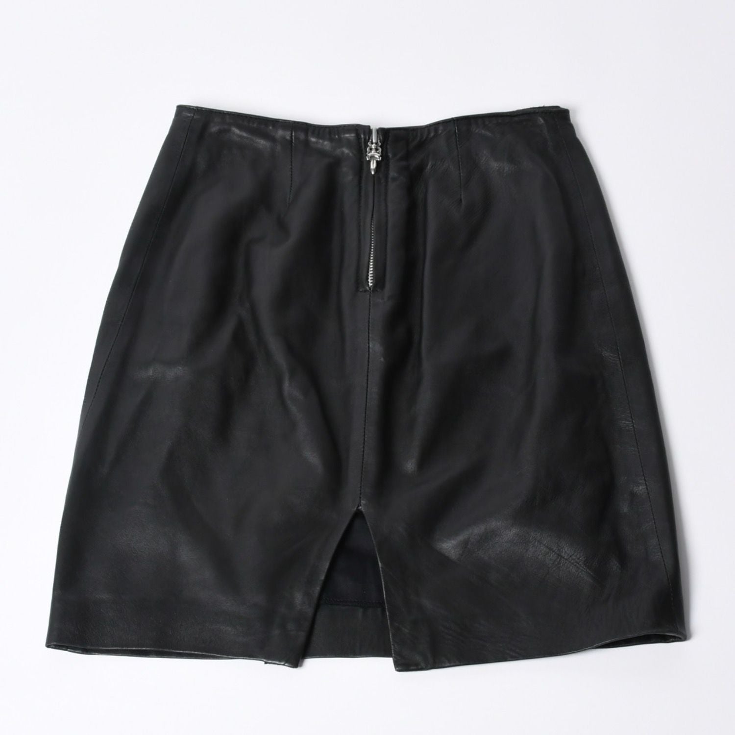 Chrome Hearts Half Dagger Zip Leather Skirt 26 Black 925 Sterling Silver — view 2